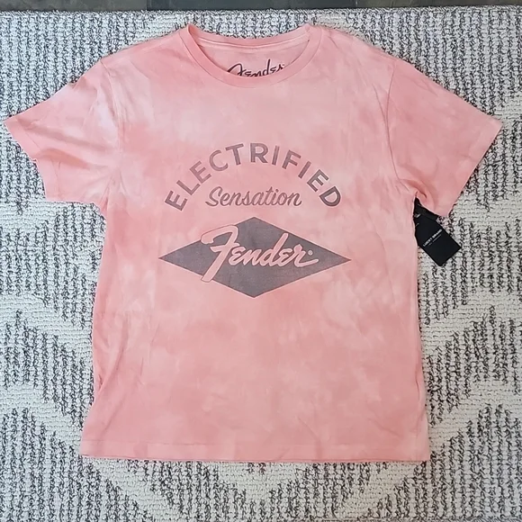 Lucky Brand Pink Fender Tie Dye Tee Size XS - Picture 2 of 7